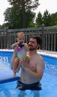 June 1998 at the Hall's pool